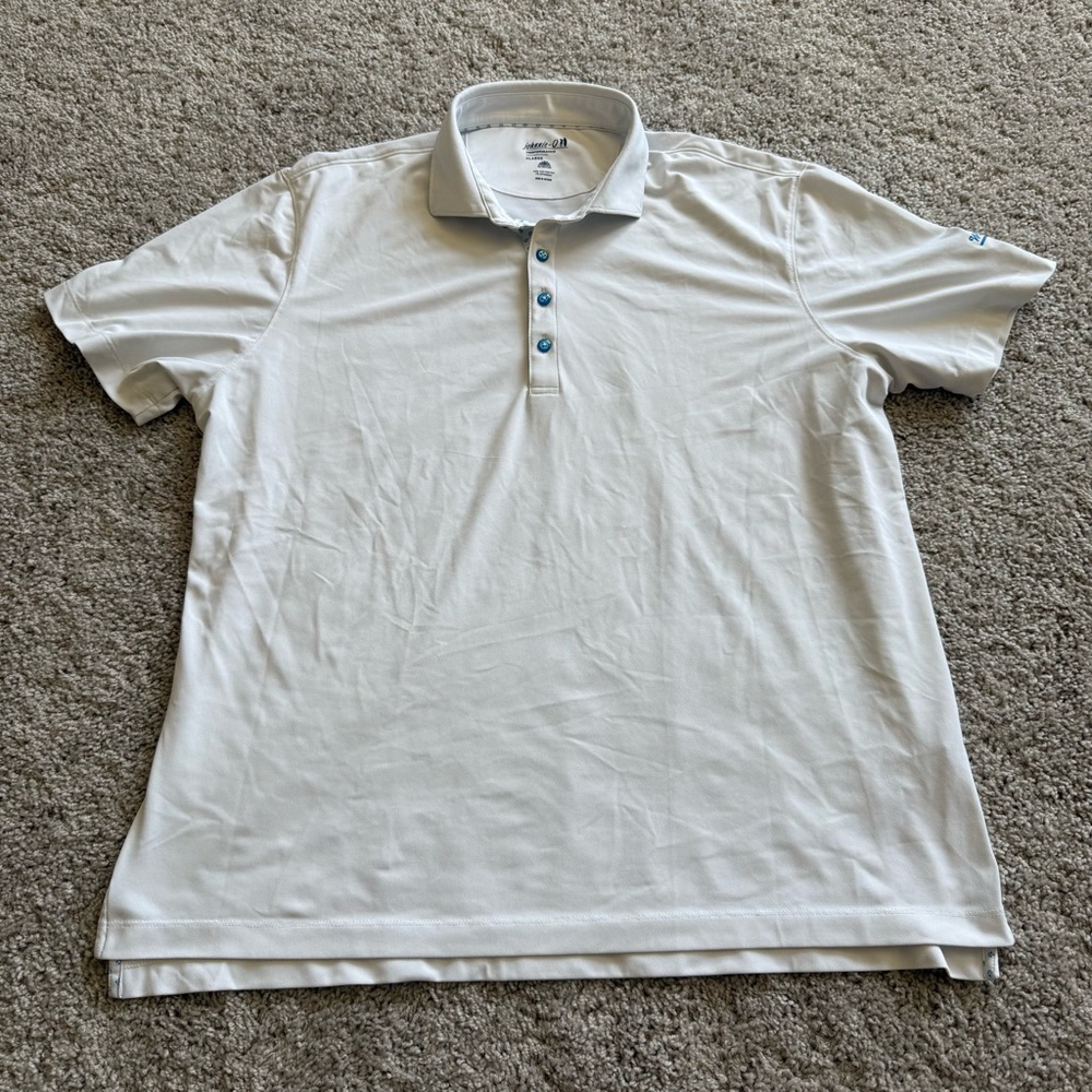 Johnnie-O White Eagle Golf Club Naperville Illinois White Golf Polo Size XL